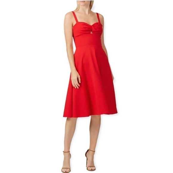 Dress the population Bianca red twist sweetheart dress - Picture 1 of 6